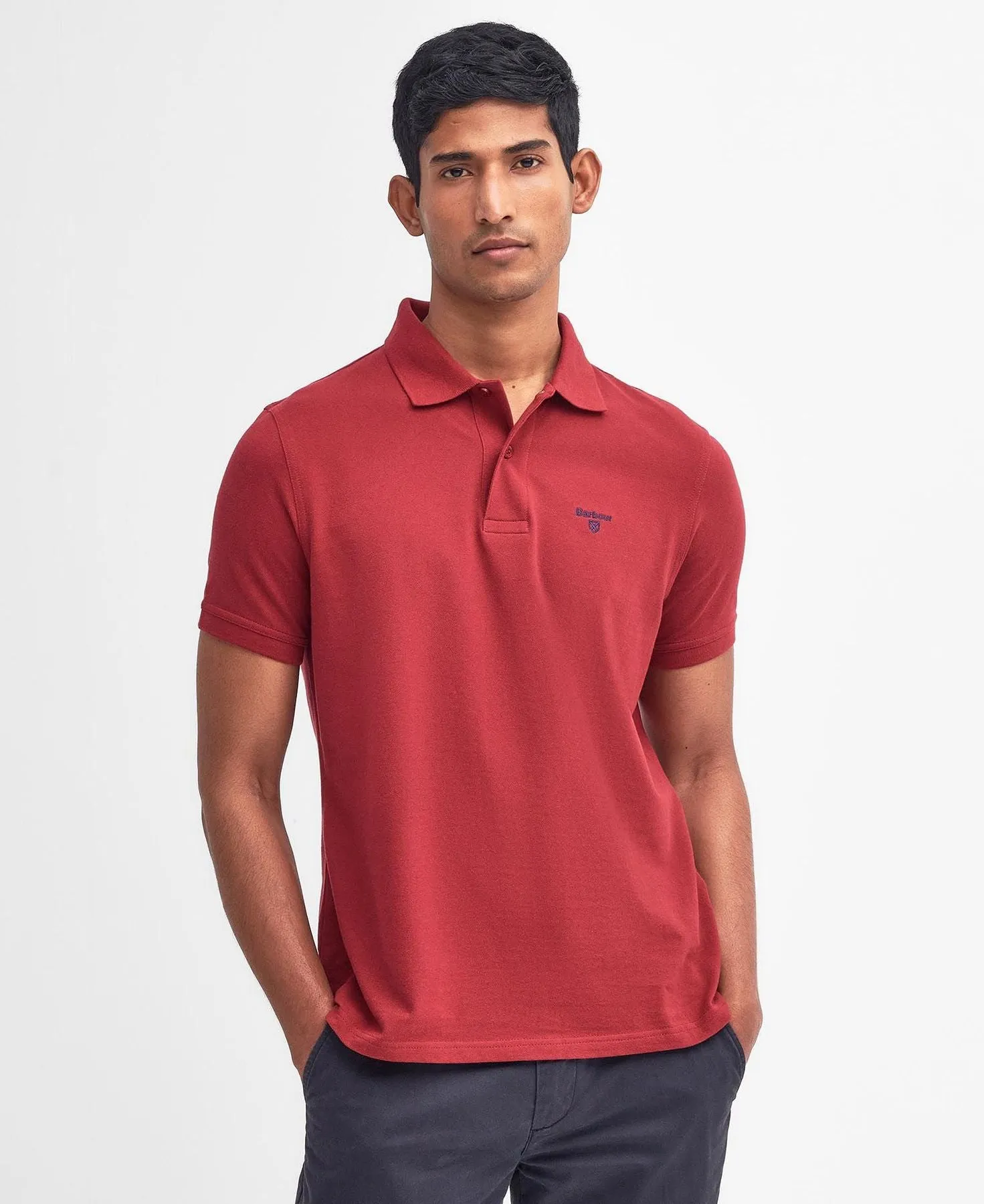 Barbour Polo Bordeaux in Piqué